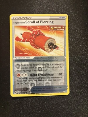 Single Strike Scroll of Piercing Uncommon SWSH06: Chilling Reign 154/198 NM - Image 1 of 2
