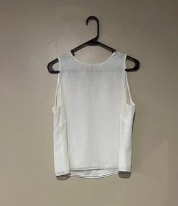 Rena Rowan Ivory A Line Key Hole Back Sleeveless Beaded Floral Design Size 12 - Picture 1 of 7