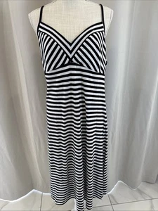 Vestido midi Mossimo blanco y negro con cuello en V XL - Imagen 1 de 11