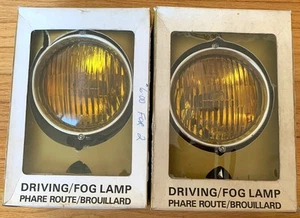 Set Of 2 Vintage Dominion Auto Model 422 Amber Fog Lights Unused New Old Stock - Picture 1 of 19