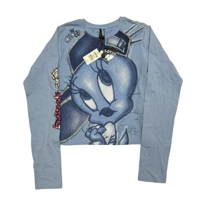 Lot29 Tweety Shirt Womens Large Blue Long Sleeve Looney Tunes Graphic Tee NWT - Picture 1 of 10