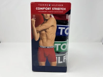 Tommy Hilfiger Comfort Stretch Boxer Briefs 4-Pack Navy Mens Size L (36-38) - Image 1 of 4