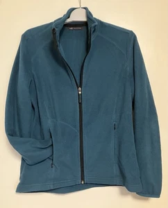 Reißverschluss Fleece türkis grün + schwarze Details Größe 10 M&S guter Zustand - Bild 1 von 8