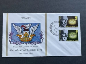 1974 Pitcairn Islands FDC Stamp Cover 'Winston Churchill' Centenary. - Picture 1 of 2