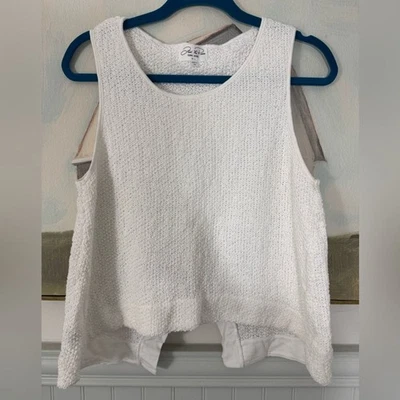 FEEL THE PIECE By Terre Jacobs 100% Cotton Knit Split Back Tank Size M/L - Image 1 of 4