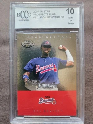 2007 TRISTAR Prospects Plus - Jason Heyward #11 (RC) BCCG MINT 10 - Image 1 of 2