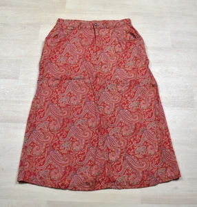 Falda midi larga 100 % rayón Boho de cachemira roja 12 años 2000 Crazy Horse para mujer de colección - Imagen 1 de 6