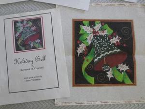 HOLIDAY BELL HO281 by Raymond M. Crawford NEEDLEPOINT CANVAS--Design 8-1/4" x 8" - Picture 1 of 3