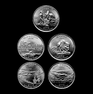 2005 D Statehood Lot ~ Set of Five US Mint Coins ~ Business Strikes from Rolls - Picture 1 of 2