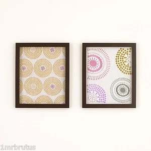 2-Pc CoCaLo Iris Wall Art Girl's Neutral Nursery Decor Geometric Abstract Circle - Picture 1 of 1
