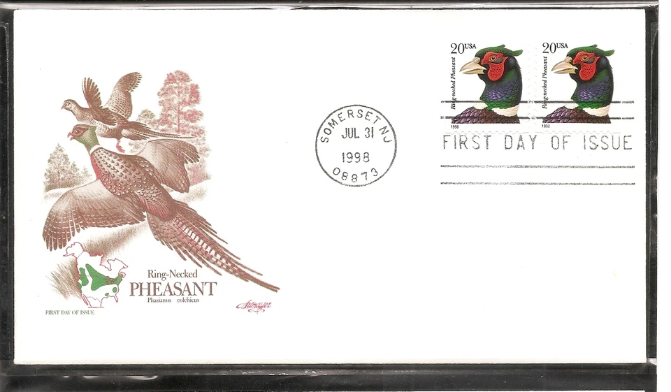 US Scott # 3050 Ring Necked Pheasant FDC. Artmaster Cachet. - Image 1 of 1
