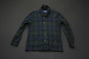 Vintage 100 % Kaschmir Polo Golf Ralph Lauren Strickjacke Pullover Herren Große L Blackwatch - Bild 1 von 4