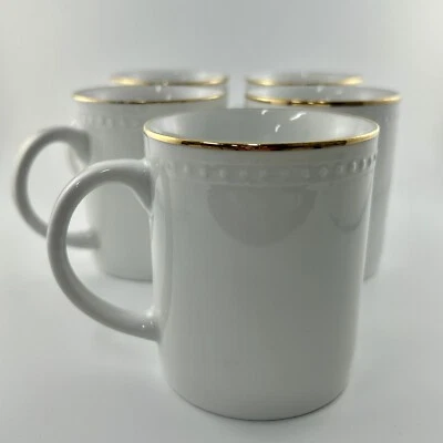 Juego de 10 tazas Strawberry Street café punto blanco dorado Monno repuesto Foto 1 de 4