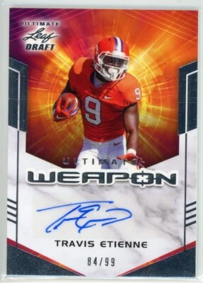 2021 Leaf Ultimate Draft Travis Etienne XRC Rookie Auto /99 RB - Image 1 of 2