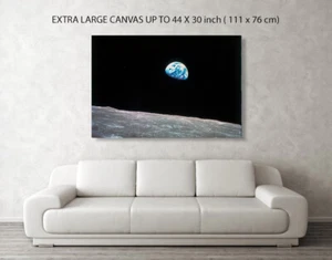 Earthrise from Apollo 8 Canvas Box Art/ Photo Print A4-A0 NASA Moon Landing - Picture 1 of 6