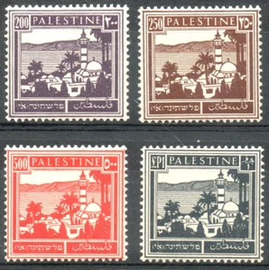 Palestine 1927-1930 KGV Holy Sites Top 4 Values to £P1 Lightly Hinged - Picture 1 of 1