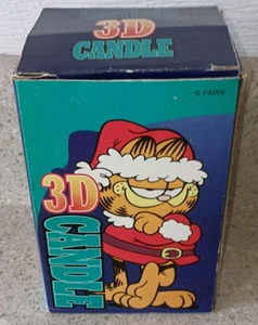 Vintage Giftco Garfield 3D Sculpted Candle Santa Garfield Jim Davis Free Ship - Foto 1 di 10