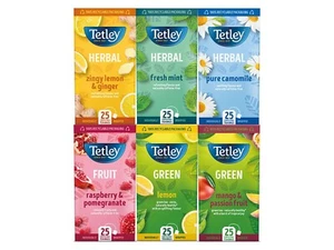 300 TEA BAGS Tetley Green Lemon Raspberry Pomegranate Camomile Mint Mango - Picture 1 of 8