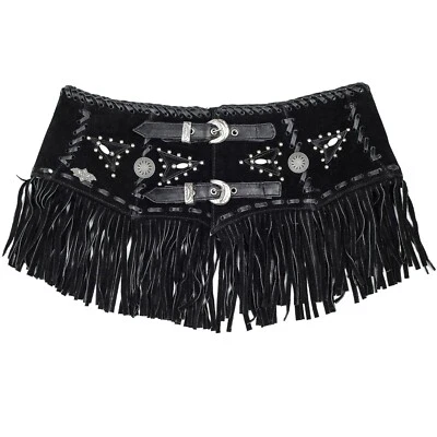 Westerngürtel Leder Western Country Style Stars & Stripes »CELIA« Schwarz - Bild 1 von 3