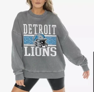 NEW NFL Detroit Lions Gameday Couture Crewneck Sweatshirt Size XXL Vintage Wash - Picture 1 of 4
