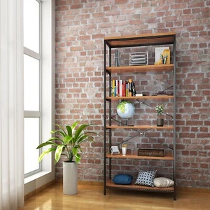 Estantería de pie estantería 5 niveles estantería de cocina estantería industrial metal madera 180 cm - Imagen 1 de 11