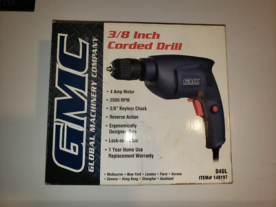 Drill 3/8 2500 RPM 10mm Drill 4 Amps D4UL - Global Machinery Company (GMC) NEW - Image 1 of 2