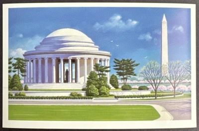 US 1989 Sc# UX144 Unused Jefferson Memorial Postal Card 15c Washington Monuments - Image 1 of 2