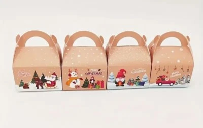 🎅 4-Pack Christmas Gift Box, Perfect For Small Gifts, Chocolate, Sweets, House