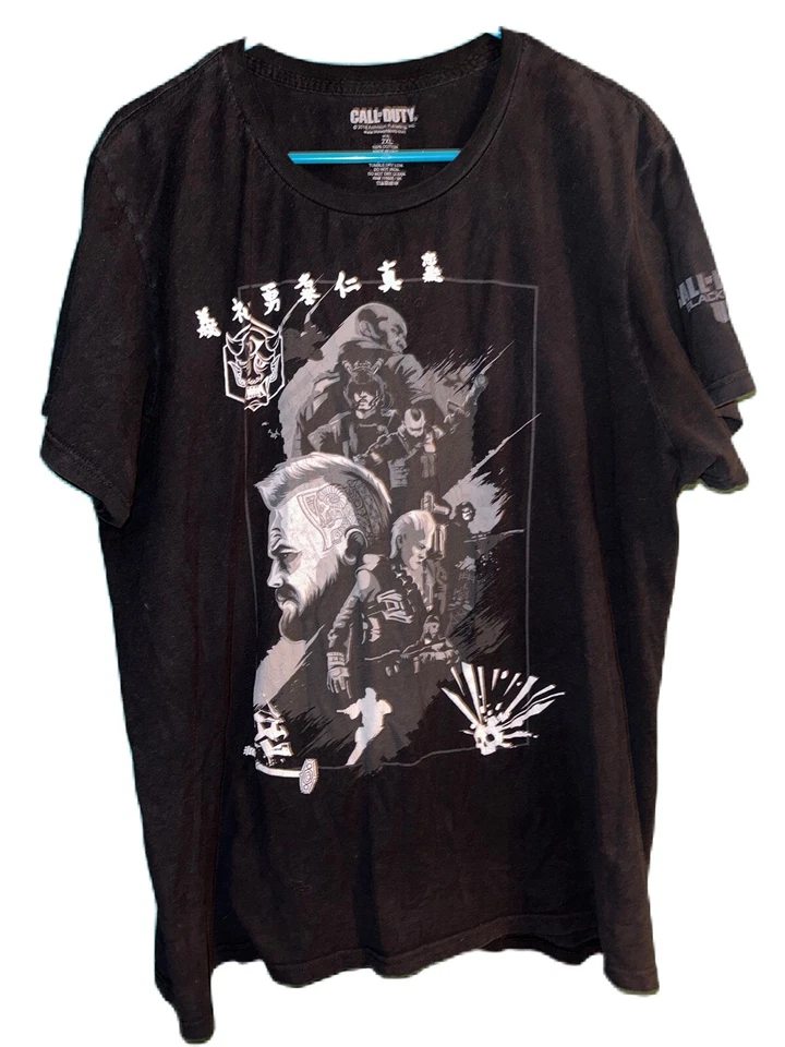 2018 Call Of Duty Black Ops 4 мужская футболка 2XL черная видеоигра редкая печать читать * - Изображение 1 из 4