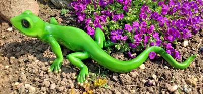 XL Echse 50cm groß grün / gold, Dekofigur Figur Eidechse Gecko, Arturio Rossi - Bild 1 von 4