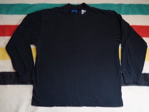 VTG 90s Adidas Black Logo L/S Essential Mock Neck USA Tee T-Shirt Mens 2XL XXL - Picture 1 of 5