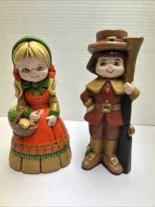 Estatuillas de cerámica vintage estilo inarco peregrino niño y niña años 70 pintadas a mano - Imagen 1 de 17