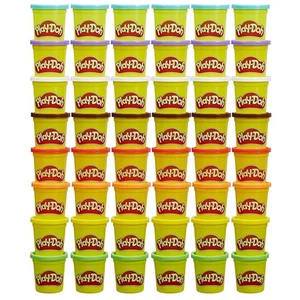 Play-Doh Bulk Pack: 48 lattine, 6 set x 8 colori, 3 once ciascuno - divertimento per vacanze e feste - Foto 1 di 10