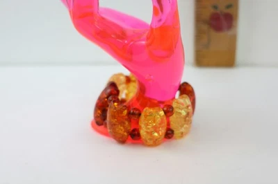 Pulsera elástica piedra ámbar multicolor caramelo miel Foto 1 de 4