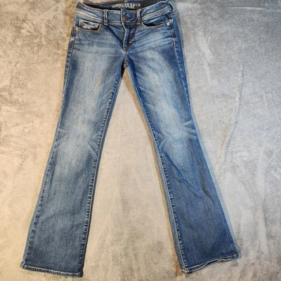 American Eagle Jeans Womens 4 Blue Kick Bootcut Low Rise Medium Wash Denim - Image 1 of 4