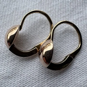 Antique Imperial Russia Gold 14K Earrings 1890-1917 year, 1g - Picture 1 of 8