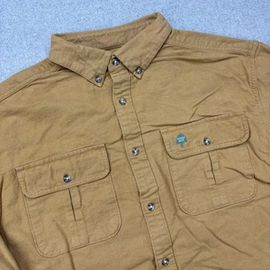 Vintage 90s Mossy Oak Companions Chamois Shirt Mens L Khaki Safari Hunting - Picture 1 of 10