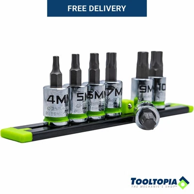 GripEdge Heavy Duty 7pc 3/8 Dr Short Metric RPT Hex Bit Driver Set GE7BSMHSRPT - Image 1 of 4