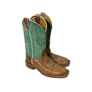 Stivali da cowboy Justin Bent Rail BRL317 verde e marrone punta quadrata donna taglia 8B - Foto 1 di 17