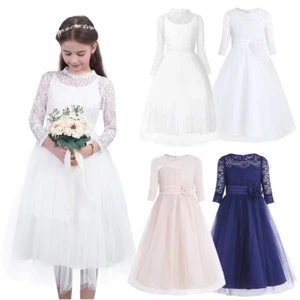 Flower Girls Dress Formal Party Wedding Junior Bridesmaid Dress Pageant SZ 4-14Y - Picture 1 of 28