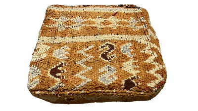 Vintage Moroccan Boujad floor Cashion inspired from old Boujad rug lovely poof - Image 1 of 4
