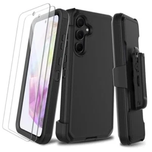 for Samsung Galaxy A35 5G Case with Screen Protector, Belt Clip Holster Black - Picture 1 of 7