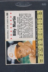 1961 Post Cereal #190 Billy Martin Reds EX *1121 - Picture 1 of 1