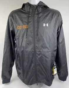 Under Armour STORM Mens Medium Jacket Black Full Zip Hooded CC+HS Logo NEW - Picture 1 of 11