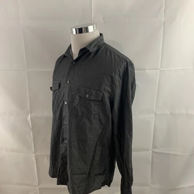 Camisa de vestir Perry Ellis para hombre talla grande L gris con botones manga larga Foto 1 de 4