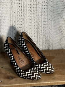 Sofft 'Moselle' Women’s Heels Chevron Calf Hair Brown Beige Women’s Size 9 - Picture 1 of 7