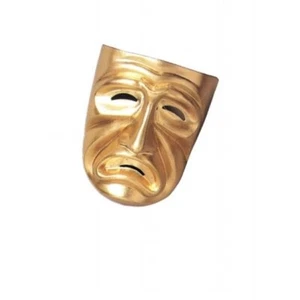 Gold Tragedy Mask Adult Halloween Accessory - Picture 1 of 1