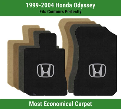 Alfombrillas delanteras Lloyd Velourtex para Honda Odyssey '99-04 con Honda H plateadas sobre negras Foto 1 de 4