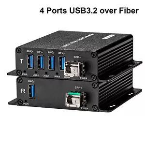 4 port USB 3.2 Extender over Fiber Optic 250M 10G SFP transceiver include A set - Foto 1 di 5