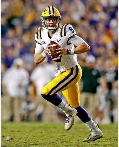 Joe Burrow LSU Tigers Unsigned Scrambling Photograph Cover